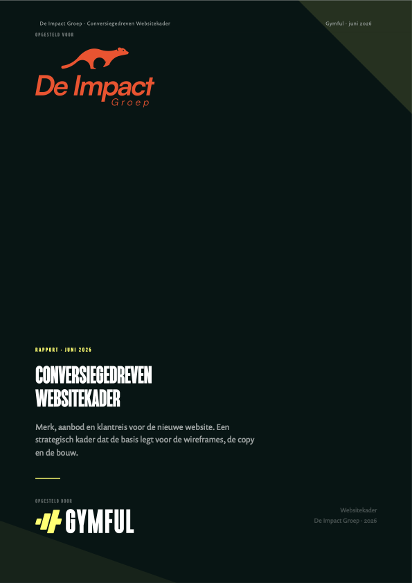 Cover van Gymfuls website- en conversiekader voor de eerdere De Impact Groep-fase